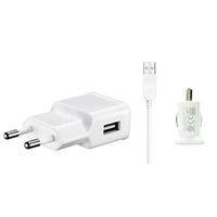 3 in 1 Charging Kit with Wall Charger, Car Charger & USB Data Cable