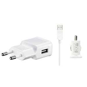 3 in 1 Charging Kit with Wall Charger, Car Charger & USB Data Cable
