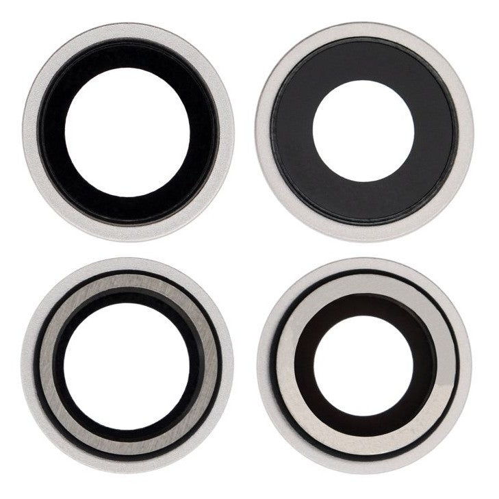 Camera Lens Glass with Frame for Apple iPhone 12 White