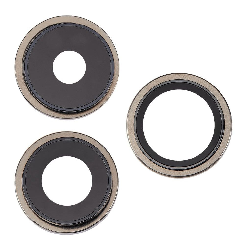 Camera Lens Glass with Frame for Apple iPhone 15 Pro Max Gold
