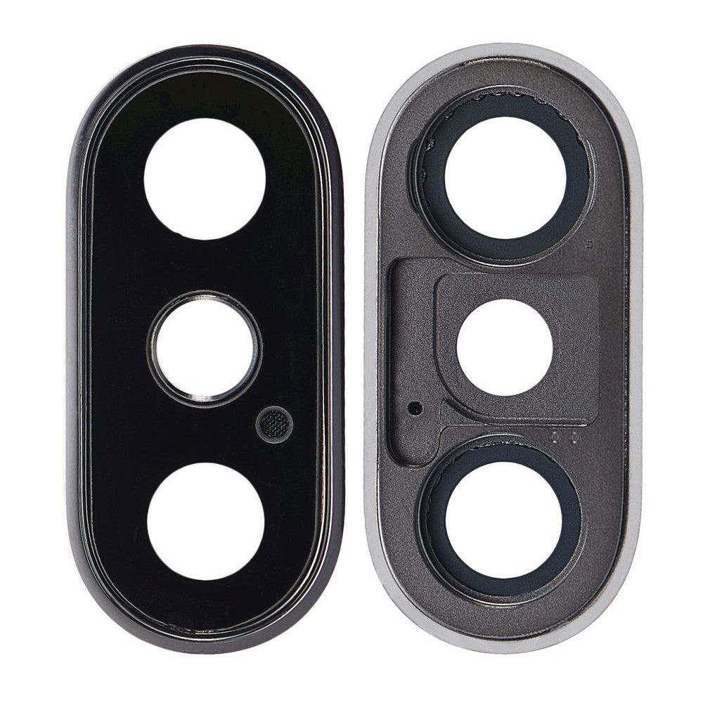 Camera Lens Glass with Frame for Apple iPhone XS Max Silver