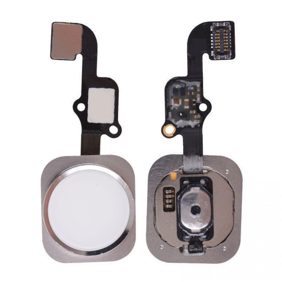 Home Button Complete for Apple iPhone 6 32GB Silver - Outer Plastic with Inner Flex