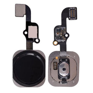 Home Button Complete for Apple iPhone 6 Plus Black - Outer Plastic with Inner Flex