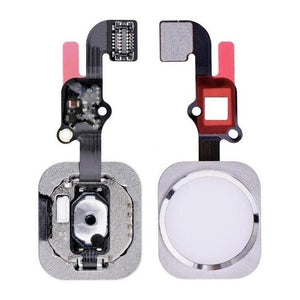 Home Button Complete for Apple iPhone 6s Plus White - Outer Plastic with Inner Flex