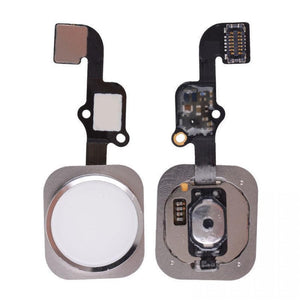 Home Button Complete for Apple iPhone 6s Silver - Outer Plastic with Inner Flex