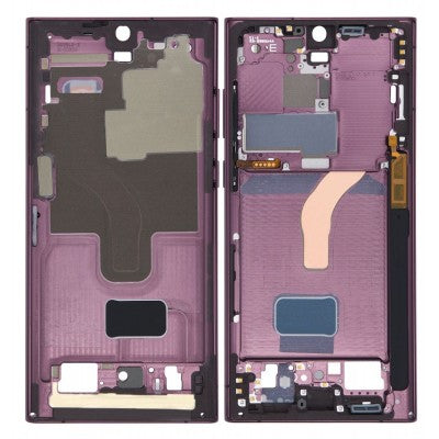 LCD Frame Middle Chassis for Samsung Galaxy S22 Ultra 5G - Burgundy