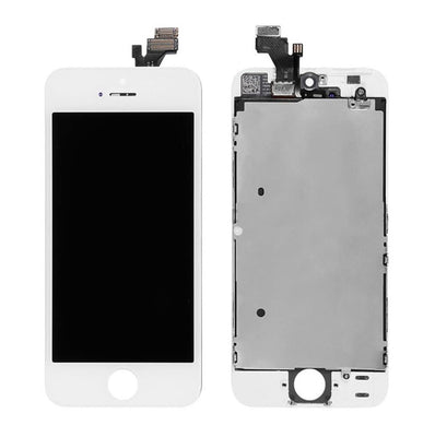 LCD with Touch Screen for Apple iPhone 5 - White & Silver (display glass combo folder)